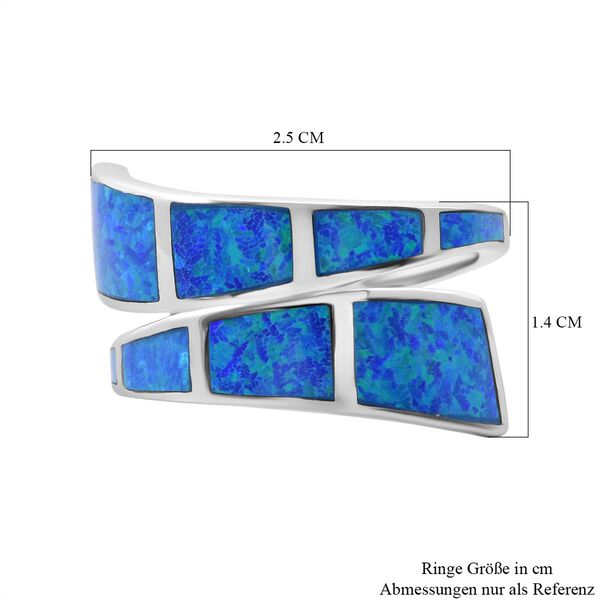 Simulierter blauer Opal Bypass Ring image number 6