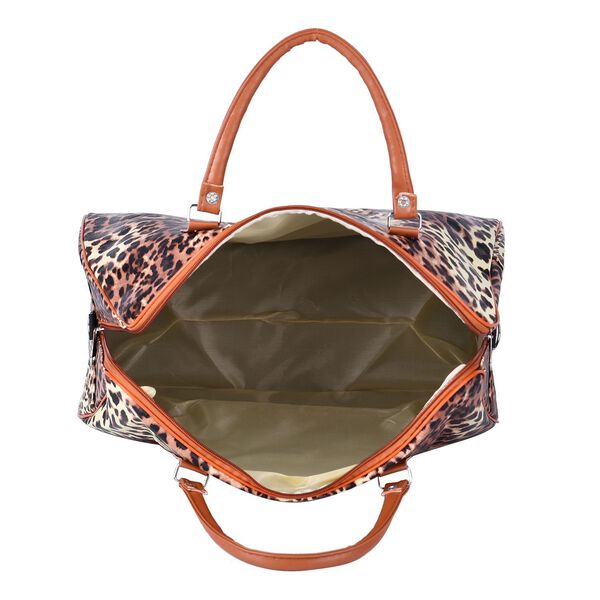 Safari-Tasche mit lebendigem Leopardenmuster, 43x20x38cm,  Braun image number 6