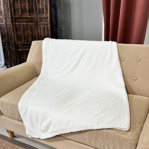 Microflanell Sofa Decke 120X140 CM, weiß image number 0