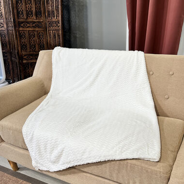 Microflanell Sofa Decke 120X140 CM, weiß