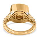 Citrin, Weißer Zirkon Ring, 925 Silber Gelbgold Vermeil (Größe 17.00) ca. 4.50 ct image number 5