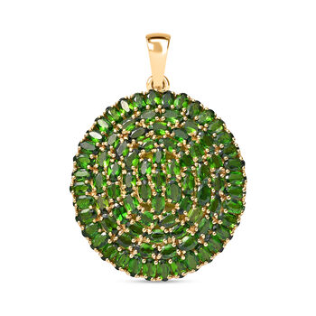 Nat&uuml;rlicher Chromdiopsid-Anh&auml;nger, 925 Silber vergoldet ca. 24,31 ct