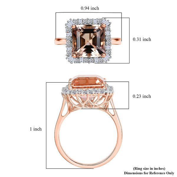 LUXURIANT AAA Morganit und Labor Diamant Ring in 417 Ros&eacute;gold - 6 ct. image number 5