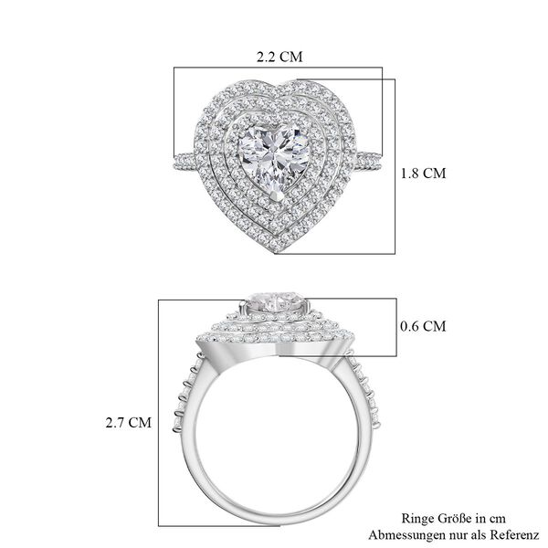 D'Joy Moissanit Ring 925 Silber rhodiniert (Gr&ouml;&szlig;e 17.00) ca. 2,50 ct image number 7