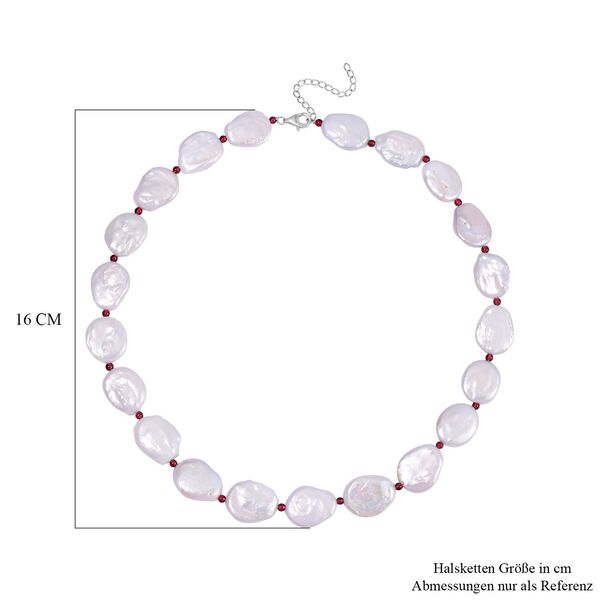 Weiße Keshi Perle flexible Halskette, 45 cm, ca. 15.00 ct image number 4