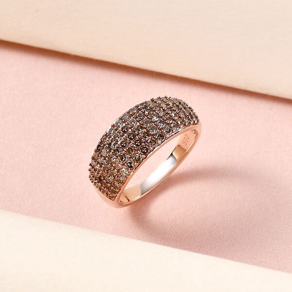 Nat&uuml;rlicher Champagner I1 Diamant Ring in 585 Ros&eacute;gold - 1 ct. image number 9