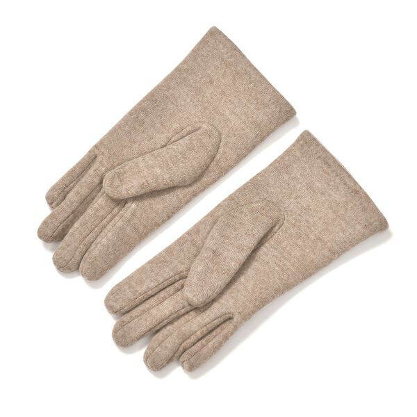 LA MAREY 2er-Set Kaschmir Mützen und Handschuhen mit Mikroplüsch-Futter, Beige image number 5