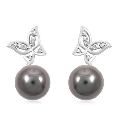 ILIANA zertifiziert und geprüft AAA Tahiti Perle und Diamant Ohrringe in 750 Weißgold image number 0