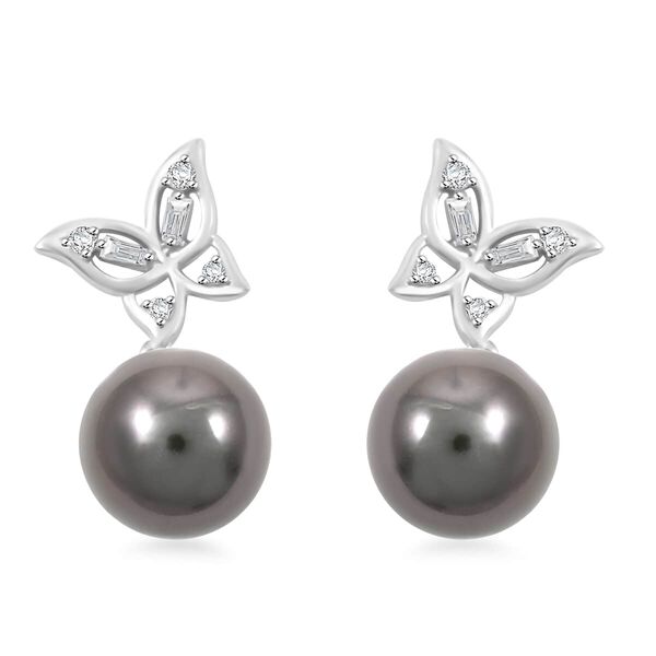 ILIANA zertifiziert und geprüft AAA Tahiti Perle und Diamant Ohrringe in 750 Weißgold image number 0