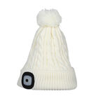 Wiederaufladbare LED Mütze mit Sherpa Futter, Größe 20x28 cm, Weiß image number 2
