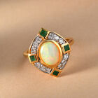 Natürlicher Äthiopischer Opal und Mehrfarbig Edelsteine Ring 925 Silber Vermeil image number 2