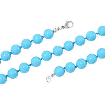 Sleeping Beauty t&uuml;rkisfarbene Muschelkernperlen Halskette, 100 cm