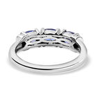 AA Tansanit und weißer Zirkon-Ring, 925 Silber platiniert  ca. 0,97 ct image number 5