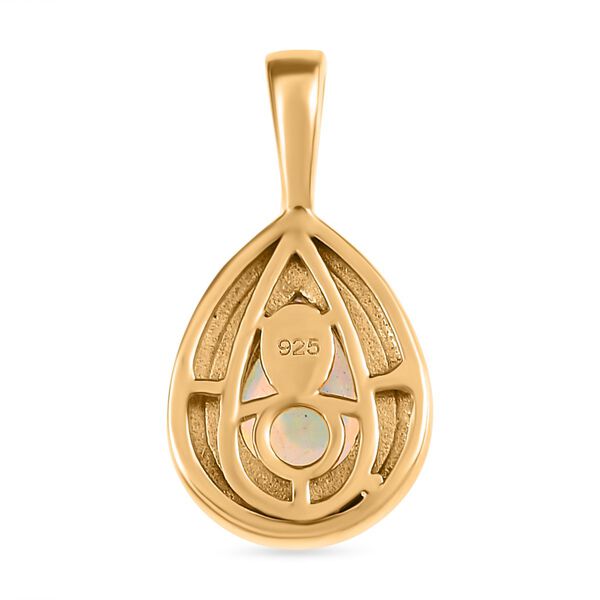 Natürlicher, äthiopischer Welo Opal Anhänger, 925 Silber vergoldet, ca. 0.86 ct image number 5