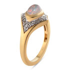 Natürlicher Äthiopischer Opal und Zirkon Ring 925 Silber vergoldet  ca. 0,94 ct image number 4