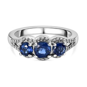 Kaschmir Kyanit Ring, 925 Silber platiniert, (Größe 21.00) ca. 1.36 ct