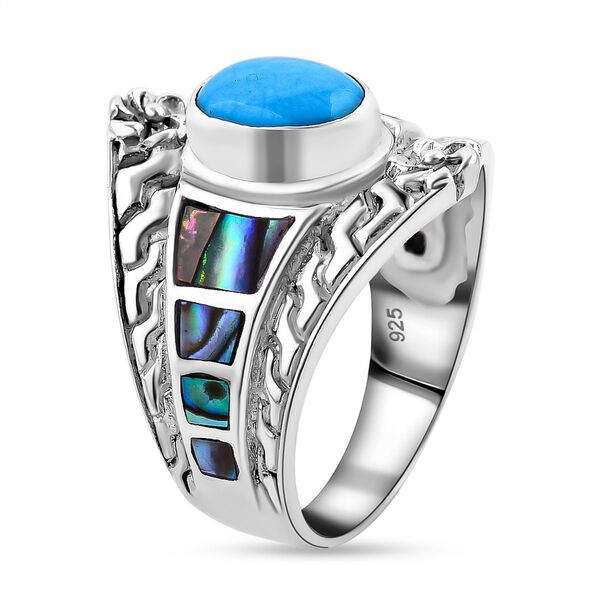 Royal Bali Kollektion - Sleeping Beauty T&uuml;rkis und Abalone Muschel Ring - 2,30 ct. image number 3