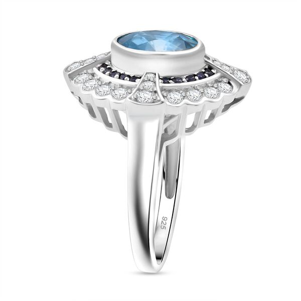 D'Joy blauer Zirkon, blauer Saphir und Moissanit Ring - 3,70 ct. image number 4