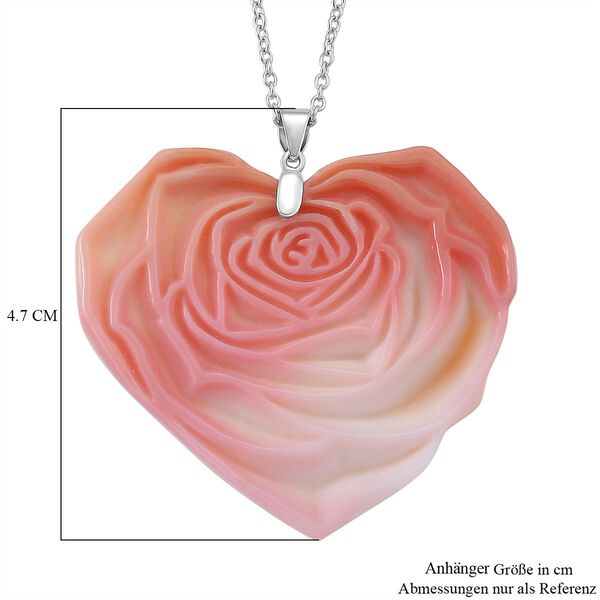 D'Joy Nat&uuml;rlicher Rosa K&ouml;nigsmuschel Perle Schmuckset ca. 50 cm 925 Silber rhodiniert image number 7