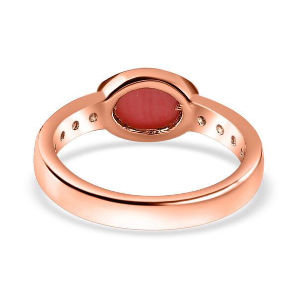 AA Oregon Sunrise Pfirsich Opal und Zirkon Ring- 1,36 ct. image number 6