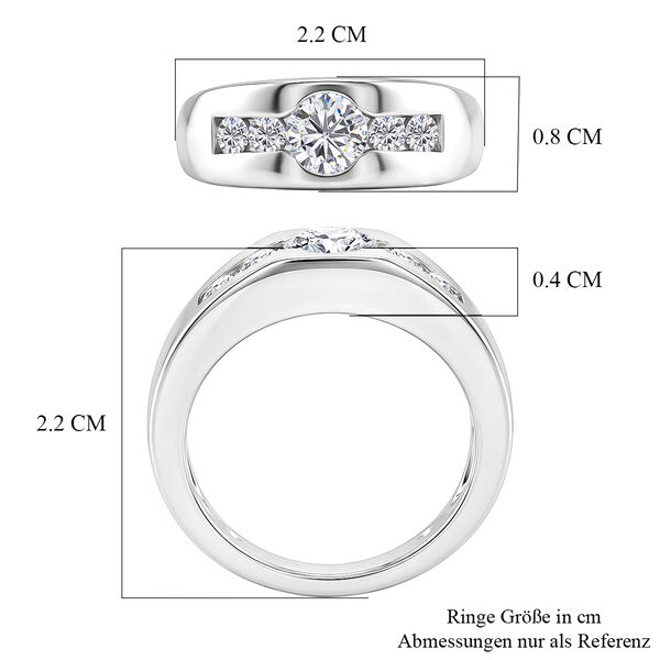 LUSTRO STELLA Hergestellt mit ZIRKONIA Ring 925 Silber Platin-&Uuml;berzug (Gr&ouml;&szlig;e 16.00) ca. 1,81 ct image number 7