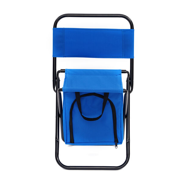 Campingstuhl mit eingebauter K&uuml;hltasche, 32x27x34 cm, Blau image number 1