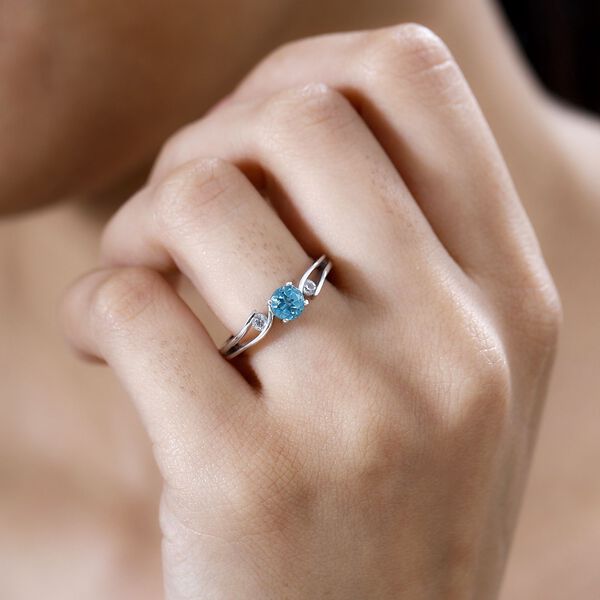 Blauer Apatit und Zirkon-Ring - 0,78 ct. image number 3