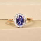 AAAA Tansanit und Diamant-Ring, 916 Gold  ca. 1,48 ct image number 1
