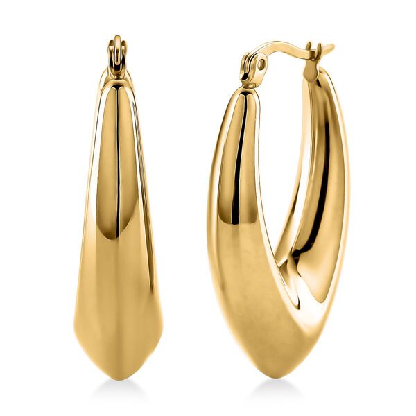 Tropfen-Creolen, Reiner Edelstahl, goldfarben image number 0