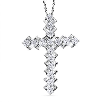 Moissanit Anhänger mit Kette, 925 Silber platiniert, 925 Silber rhodiniert ca. 2.71 ct