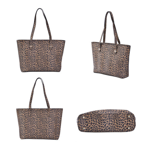 Passage - 4er-Set, Handtasche, Crossbody Tasche, Clutch und Brieftasche mit Leoparden Muster image number 3