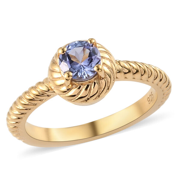 Tansanit-Ring, 925 Silber vergoldet  ca. 0,50 ct image number 2