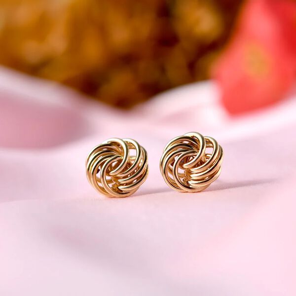 Knoten-Ohrstecker, 375 Gelbgold image number 5