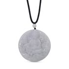 EXTREM SELTEN Natürliche Weiße Jade Anhänger mit Kette 50 cm ca. 10.00 ct