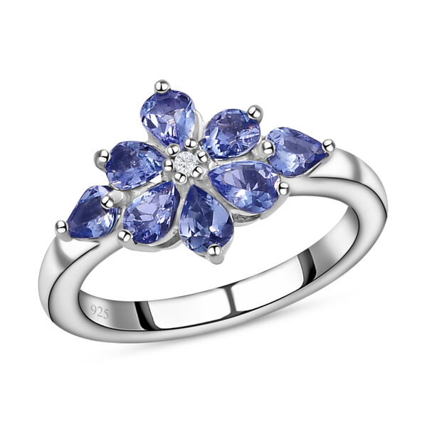 Tansanit und wei&szlig;er Zirkon-Ring - 1,08 ct. image number 4