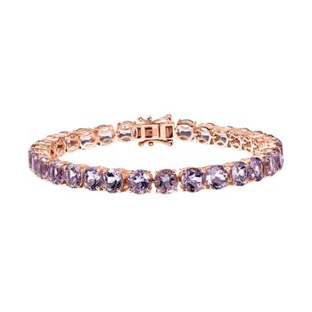 Rose De France Amethyst Armband ca. 19 cm 925 Silber 750 Ros&eacute;gold Vermeil ca. 23,82 ct.