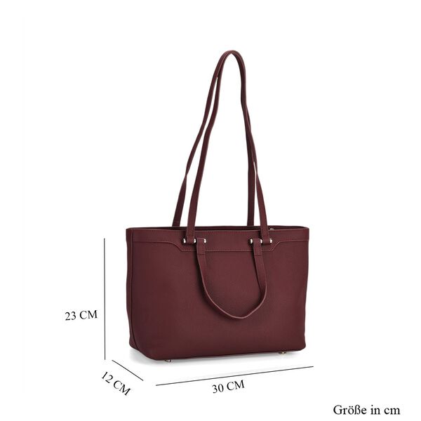 Leder-Shopper mit Doppelhenkel, 30x12x23 cm, Burgunder image number 8