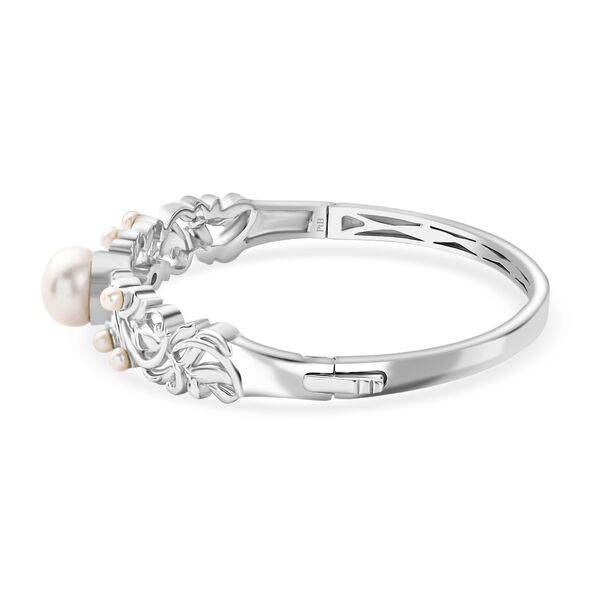 Süßwasser Perle (10.5 mm, 3 mm) Armreif ca. 19 cm Messing image number 5