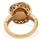 Boulder Opal und Zirkon Magnetischer Ring mit Öffnungsmechanismus 925 Silber vergoldet (Größe 16.00) ca. 2,51 ct image number 5