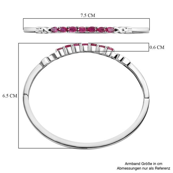 Afrikanischer Rubin (Fissure gef&uuml;llt) Armreif, ca. 19 cm, Edelstahl ca. 2.41 ct image number 6