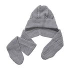 2 in 1: Gestrickte Schalmütze, Grau