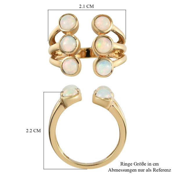 Nat&uuml;rlicher &Auml;thiopischer Opal Ring 925 Silber vergoldet image number 6