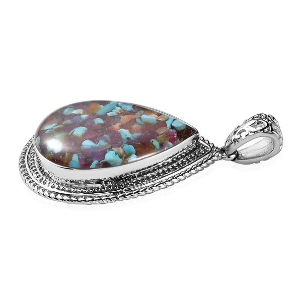 Mehrfarbiger Edelstein-Anh&auml;nger, Edelstahl ca. 12.00 ct image number 4