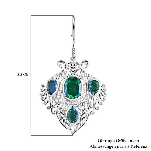 Pfau Quarz Triplette Ohrringe 925 Silber ca. 10,79 ct. image number 6