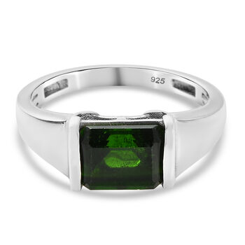 Nat&uuml;rlicher Chromdiopsid Ring  925 Silber platiniert (Gr&ouml;&szlig;e 16.00) ca. 1,85 ct