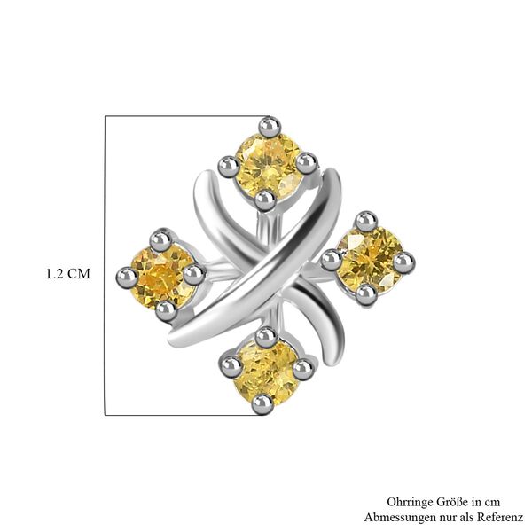 Gelber Zirkonia Ohrringe 925 Silber image number 5