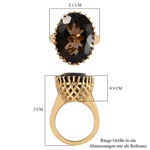 Rauchquarz-Ring, 925 Silber vergoldet  ca. 16,22 ct image number 7