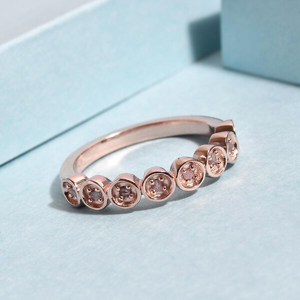 Nat&uuml;rlicher, rosa Diamant-Ring - 0,10 ct. image number 2