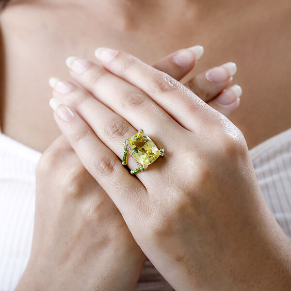 GP Vola via Kollektion - AAA Ouro Verde Quarz und Multi-Edelstein-Ring - 10,27 ct. image number 3