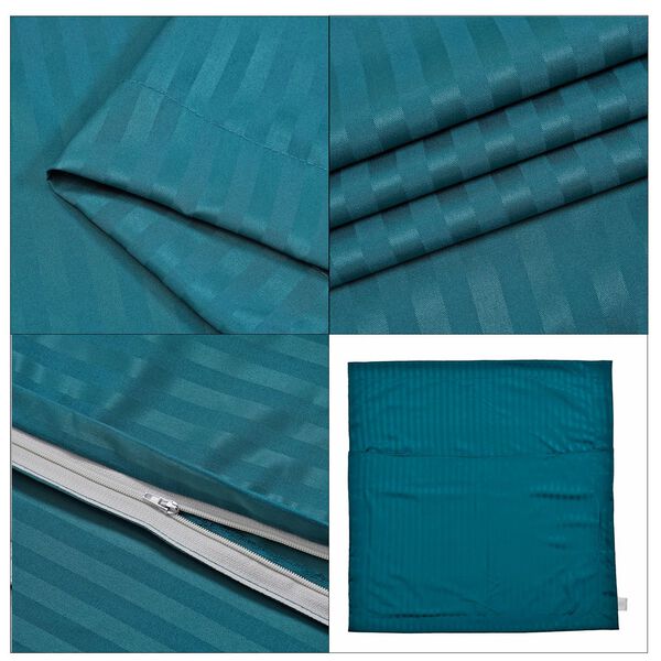 2-teiliges Bettwäsche-Set mit vertikalem Streifenmuster, 135x200 cm und 80x80 cm, Dunkelgrün image number 8